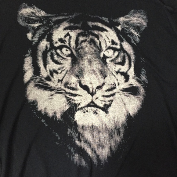 Rebel Sugar Tiger Graphic Hoodie XS Lightweight Black Hi-low Hem - Picture 2 of 11